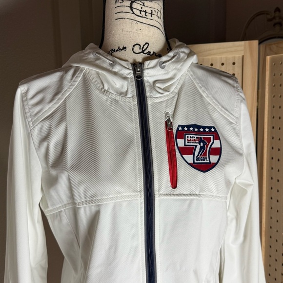 G-III Sports by Carl Banks USA Rugby Sevens White Full-Zip Jacket Small - Picture 3 of 9